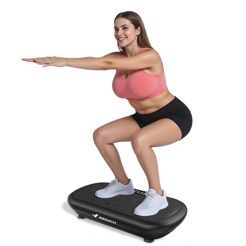 Merach High-Power Vibration Plate Exercise Machine,440Lbs Weight Capacity, Bluetooth Remote Control, 4 Workout Modes for Home Gym Fitness Equipment